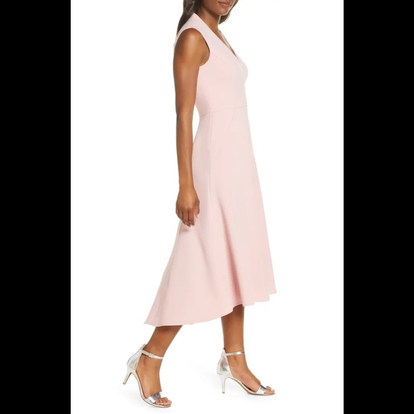 Eliza J sleeveless high low soft pink midi dress - Picture 3 of 16